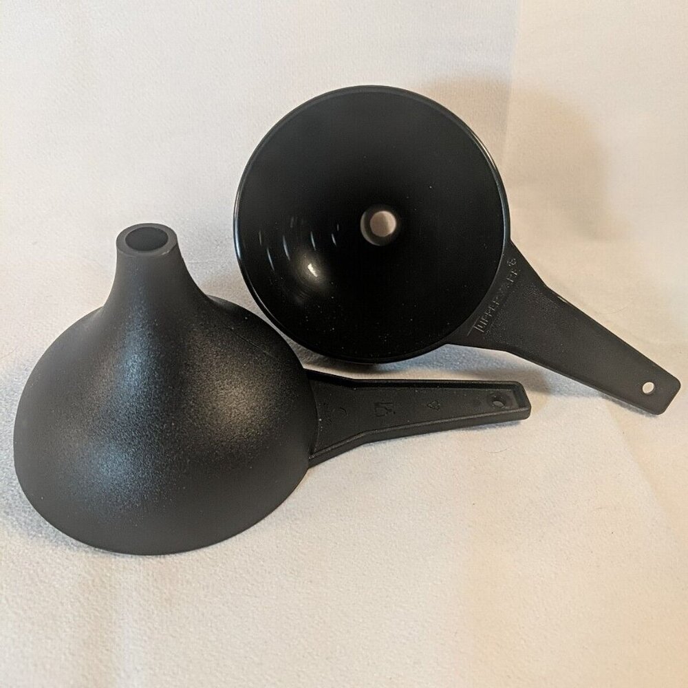 2 NEW Tupperware Funnel Black 1227-3 Plastic Hershey Kiss